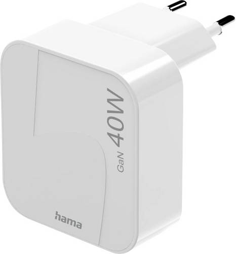 Hama USB Ladegerät 40W USB-C USB PD 3.0, QC 2.0, QC 3.0 Weiß Steckdose GaN, USB Power Delivery (USB-PD)