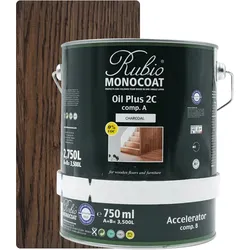 Rubio Monocoat Set Oil Plus 2C Charcoal 3500ml (A+B) - 3500ml [140m2]