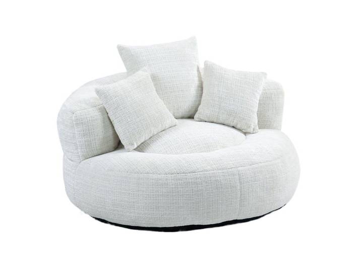 Canapé compressé 1 place mousse mémoire haute résilience 3 coussins beige