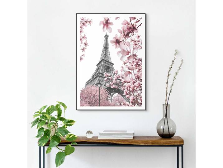 Bild mit Rahmen REINDERS Spring in Paris , schwarz (farbe bild(er): schwarz), B:50cm H:70cm T:1,6cm, Holzwerkstoff, Bilder, Bild mit Rahmen