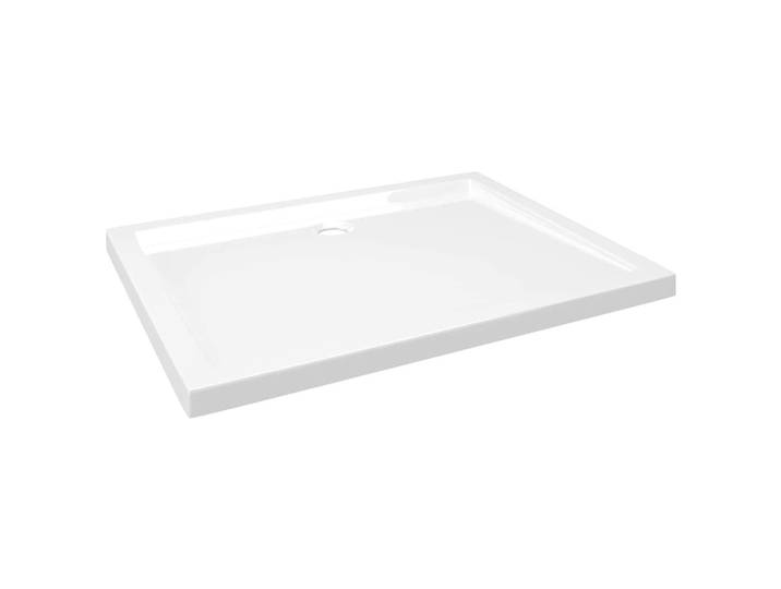 vidaXL Duschtasse Rechteckig 80/100 Cm, Weiß, Glas, 100x4x80 cm, Badezimmer, Baden & Duschen, Duschtasse