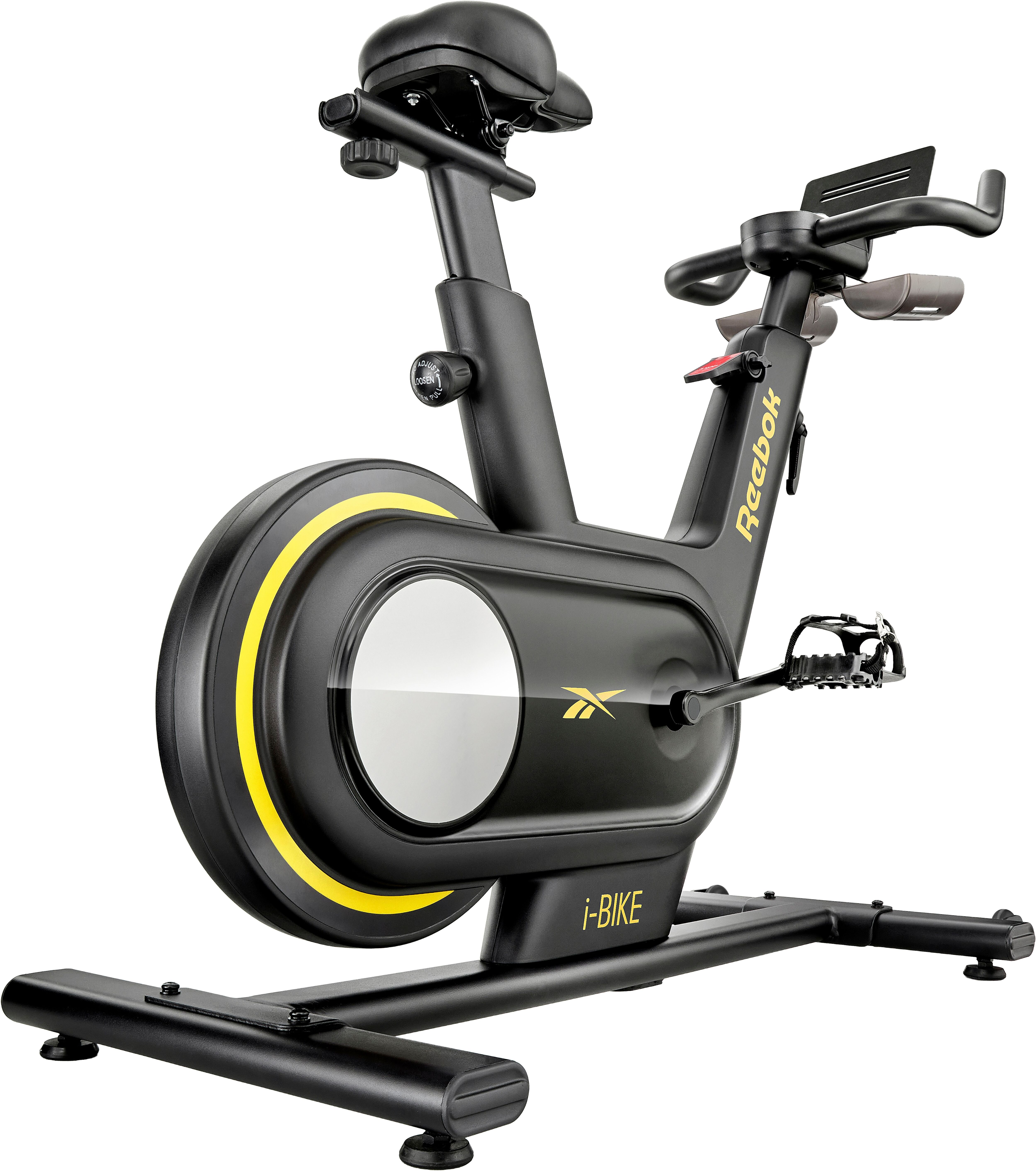 Heimtrainer REEBOK "Reebok i-Bike", schwarz, Heimtrainer, ohne Unterlegmatte, Heimtrainer, 110 kg max. Benutzergewicht, Fahrrad, 32 Widerstandsstufen, B:51cm H:102cm L:131cm, Topseller