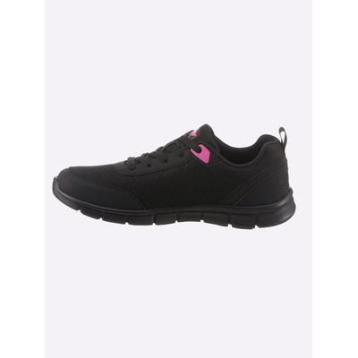 Sneaker, Damen, Gr. 38, schwarz, Lederimitat, Mesh, Schuhe Sneaker
