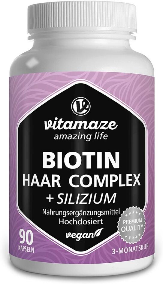 Biotin Haar Vitamine Komplex hochdosiert + Silizium Kapseln