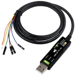 Waveshare USB zu TTL Kabel D, FT232RNL, UART-Konverter, USB-A, 4-Pin, SH1.0 3-Pin, 3,3/5V