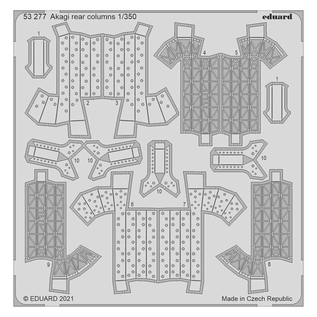 Eduard Akagi rear columns, for HASEGAWA (53277)