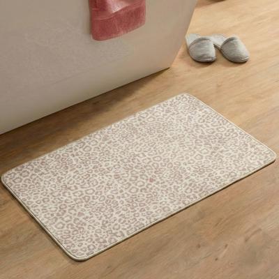 Badematte GINO FALCONE "Aquata GF-171, Badvorleger, Badezimmer Teppich", beige, H:7mm, Kunstfaser, Badematten, Badematte, Badteppich, bedruckt, Leopardenmuster, rechteckig