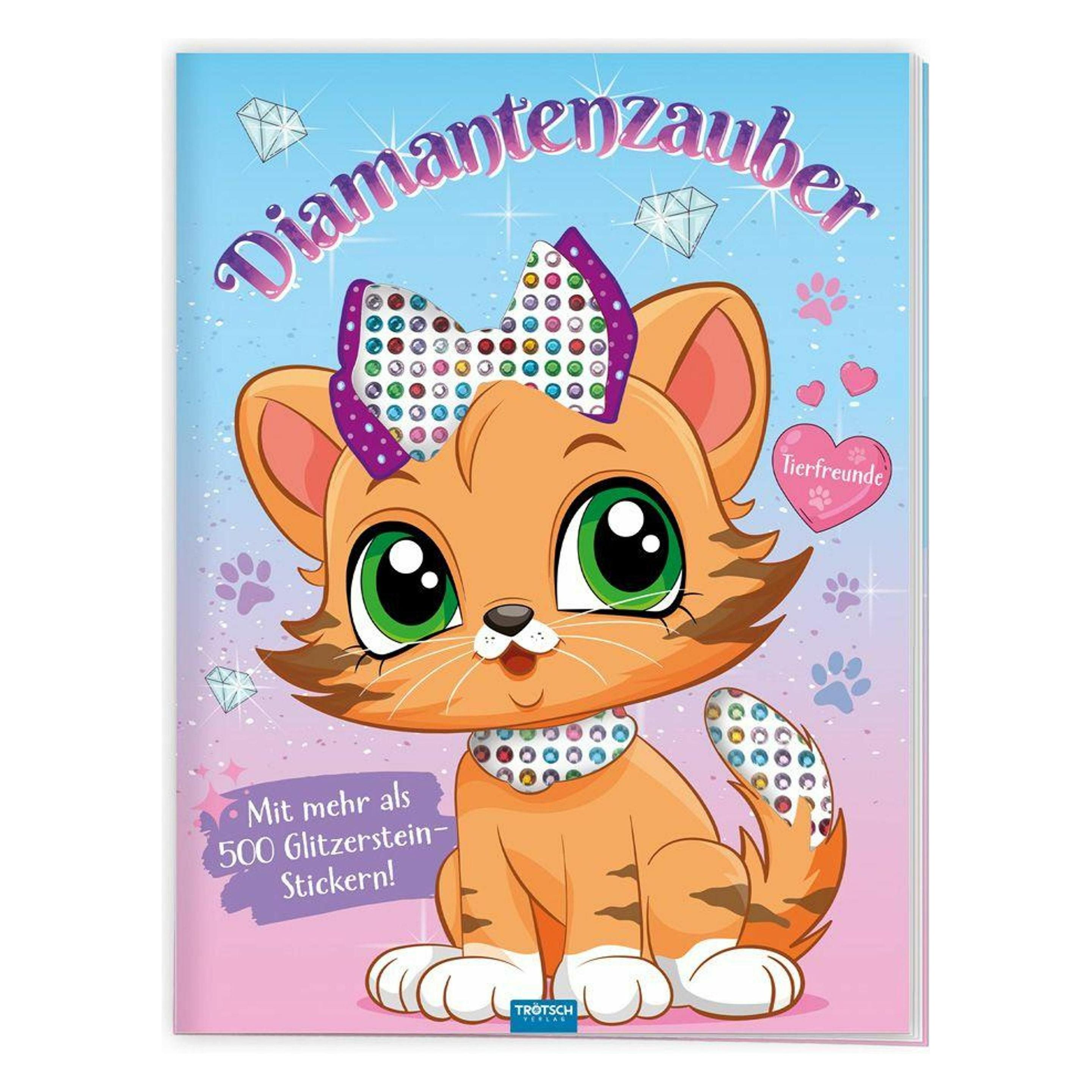 Trötsch Stickermalbuch Diamantenzauber: Tierfreunde (500 Sticker) (20587)
