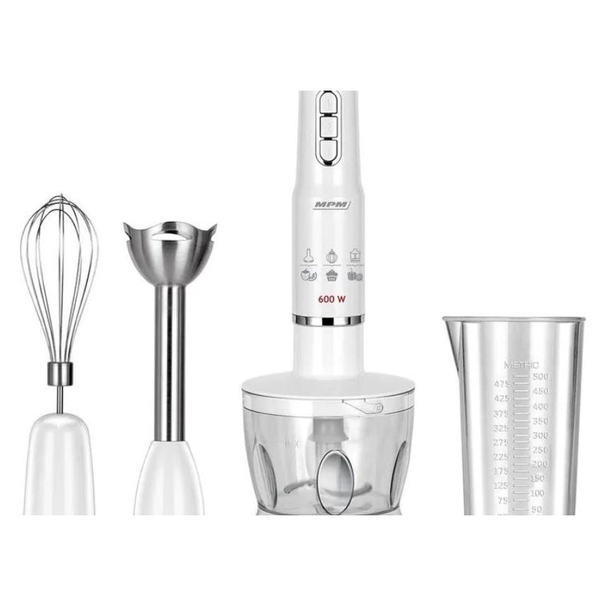 MPM BLENDER RĘCZNY MBL 43 BIAŁY 600W ZESTAW (600 W) (MBL-43)