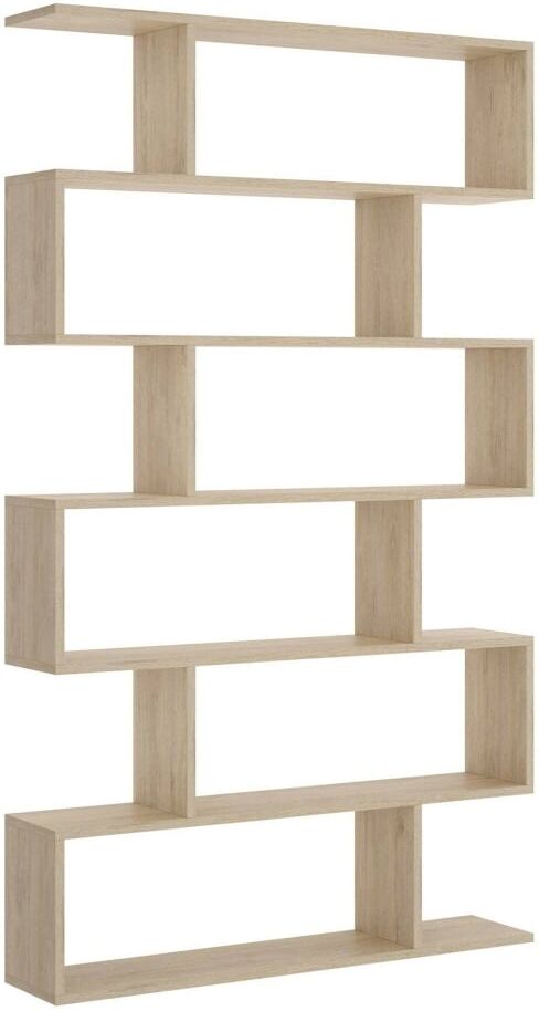 Dmora Bibliothèque double face effet bois chêne Marron 80x190x25cm