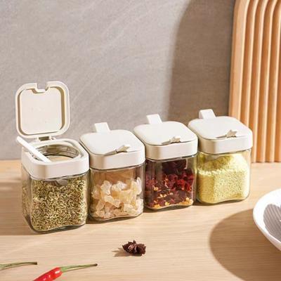 Multisell Products Hub Glass Spice Boxes, Seasoning Jar With Spoon, Salt Shaker Container For Sugar, Pepper, And Spices Glass Spice Boxes, Seasoning Jar With Spoon, Salt Shaker Container For Sugar, Pepper, And Spices