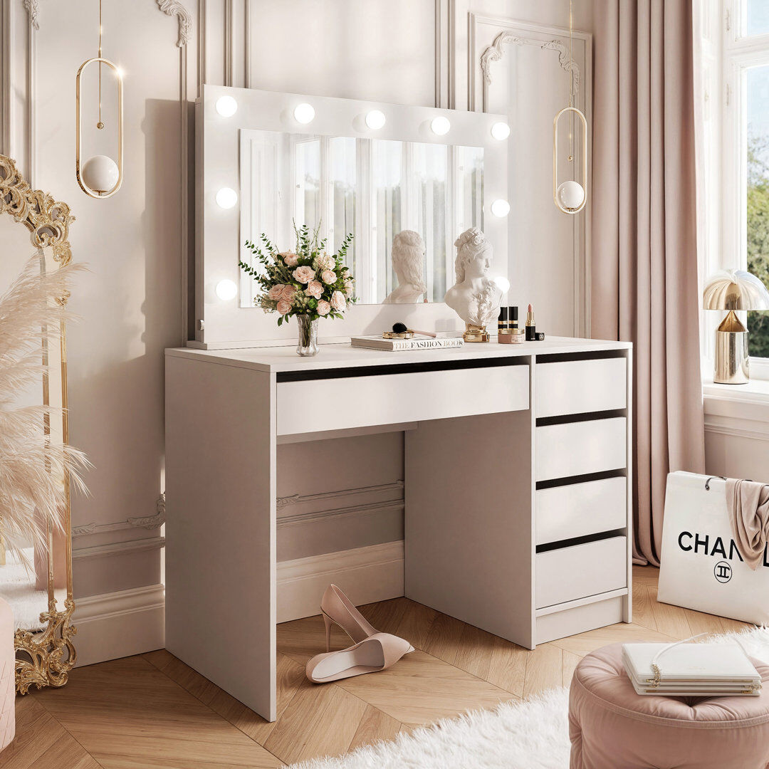17 Stories Dressing Table Cashmere 144cm H X 110cm W X 55cm D