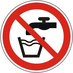 Abtec Hinweisschild ISO 7010 P005, Folie, Ø 20 cm, Verbotszeichen, Kein Trinkwasser