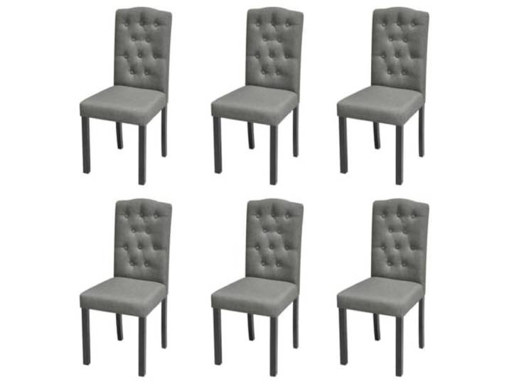 HEFZGDB 6 Esszimmerstühle Grau Stoff Bezug Polsterstühle mit Holzbeinen Ergonomische Sitzmöbel für Küche und Wohnzimmer