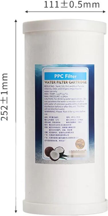 INF 10-Zoll Big Blue Kombi-Wasserfilterkartusche – Sediment- & Kohlenstofffiltration
