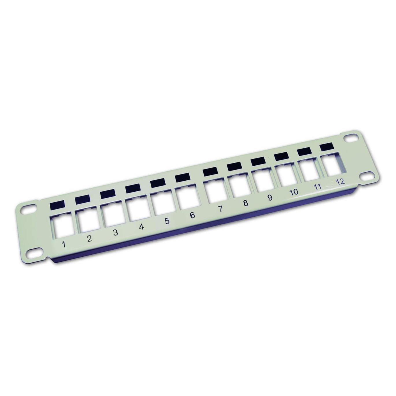Wirewin 12-Port Keystone Modul-Leerpanel, 10/", schwarz, geschirmt Keystone System (TKS PANEL 12)