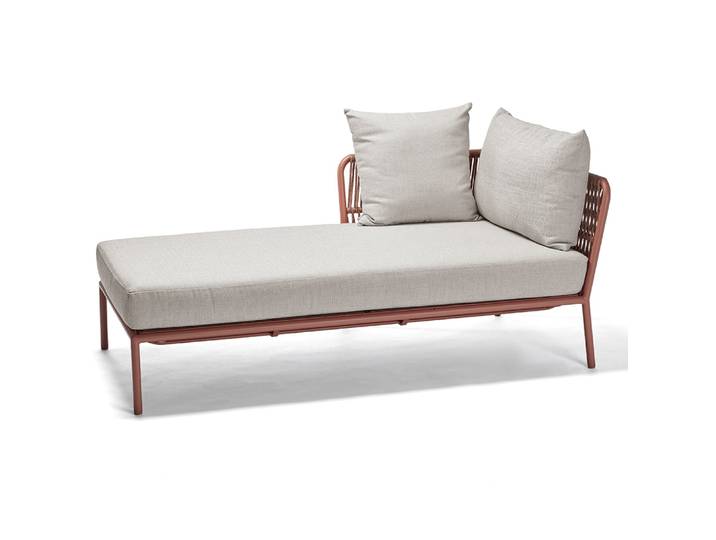 Stern Recamiere Romy Aluminium Terra Kordel Terra Armlehne rechts