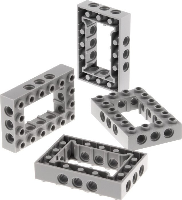 Lego Technic bouwelement frame steen 4x6 lichtgrijs met gaten 4x