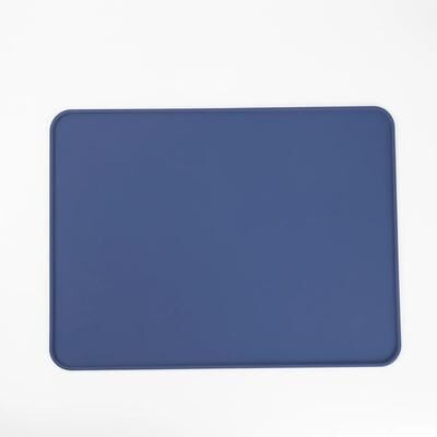 Uplift Essentials Silicone Pet Feeding Mat Waterproof Non Slip Placemat With Raised Splash Guard navy Blue