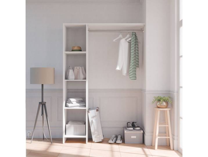 Dressing modulable avec étagères blanc - DR117