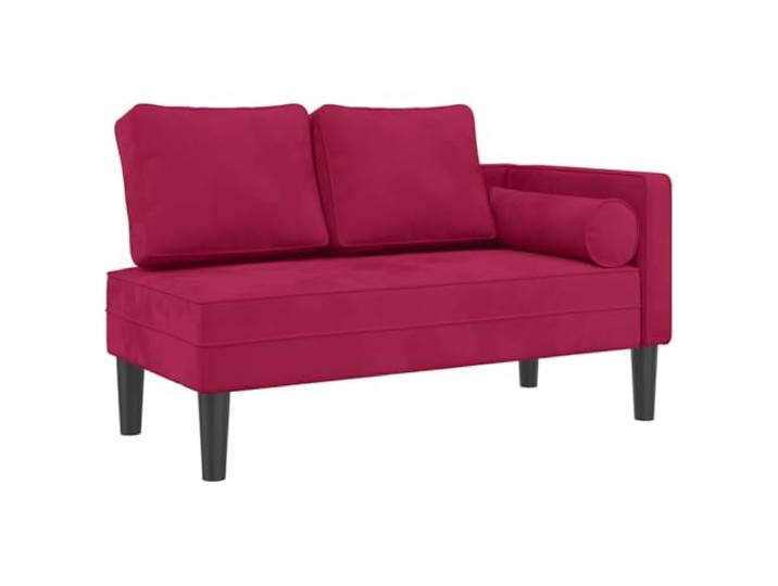 Chaiselongue bordeaux Samt mit Lordenkissen, gepolstert Bordeaux Samt, Lendenkissen, Schwamm, Home Erholung