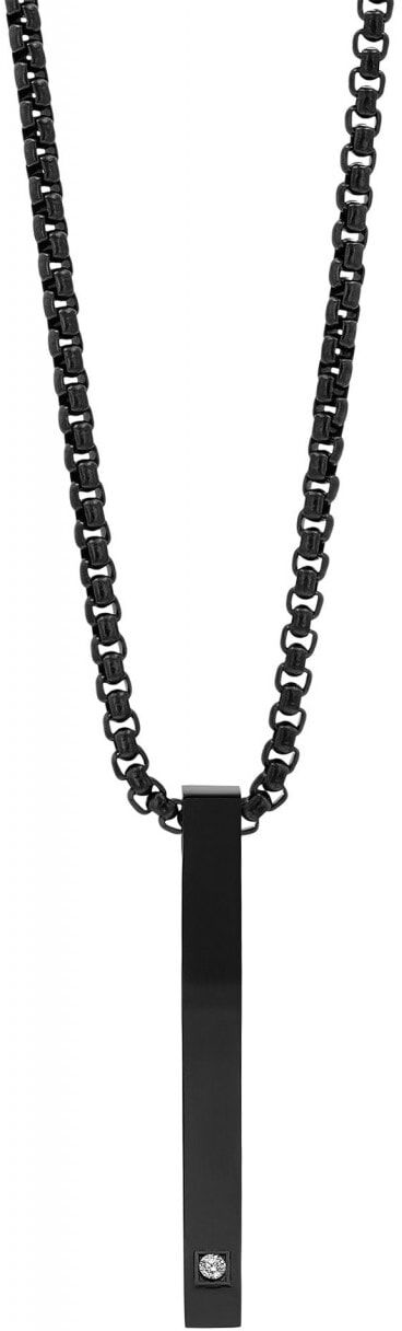 Kette mit Anhänger ADELIA´S "Unisex Edelstahl Halskette mit Anhänger", schwarz, Halsketten, Damen, Edelstahl