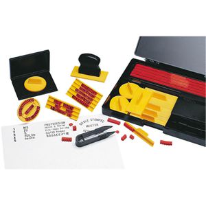 Wedo Stempeldruckerei Set, Textstempel zum Selbersetzen, bis zu 5 Zeilen