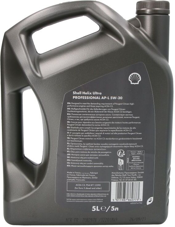 Motoröl SHELL 550046293 Helix Professional Ultra AP-L 5W30 5L