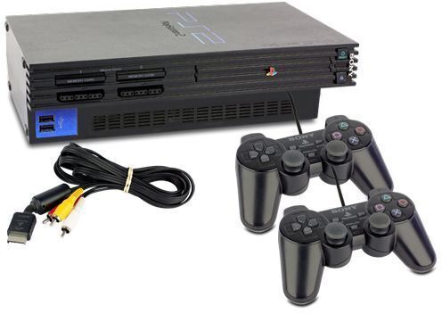 Sony PlayStation 2 Fat (PS2 Fat)   2 Controller   Schwarz - Refurbished
