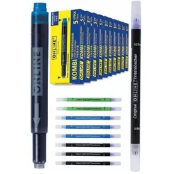 Online, Ersatzpatronen + Tintenfass, Tintenpatronen/Tintenlöscher 81626 Blau Löschbar (Blau, 80 Stk.)