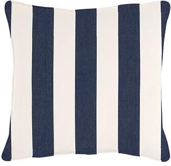 "Canopy Stripe Sunbrella Outdoor Pillow - Navy/White Sunbrella, 12"" x 20"" - Ballard Designs"