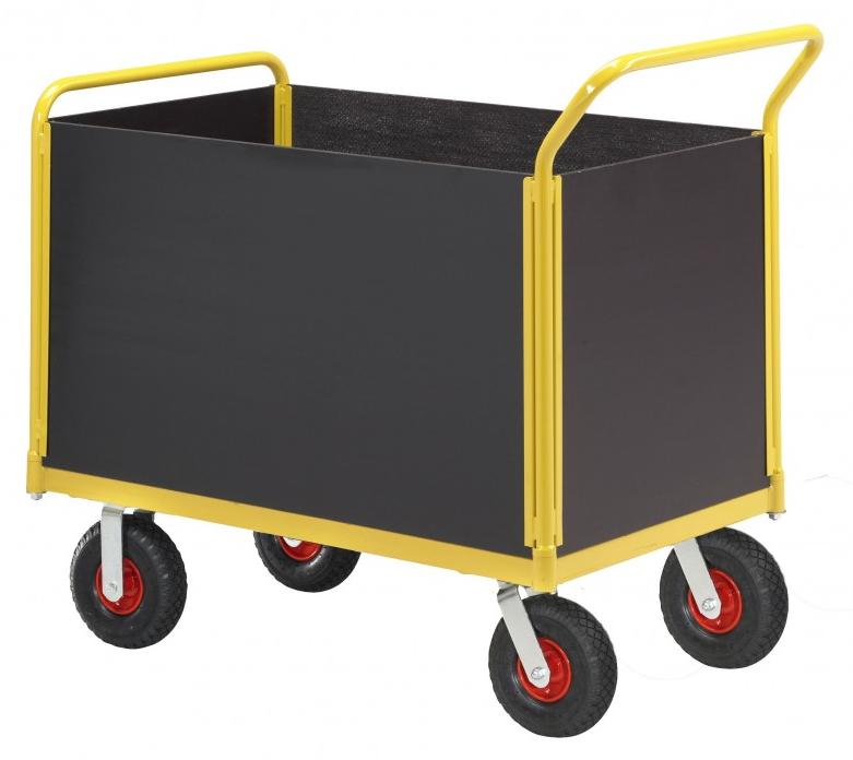 RAVENDO TW 750L HWS Plattformwagen Transportwagen 0,5x0,75m PolyurethanRad Wand hoch