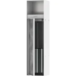 Hansgrohe XtraStoris Rock Einbau Toilettenbürstenhalter mit befliesbarer Tür, links, Mattweiß