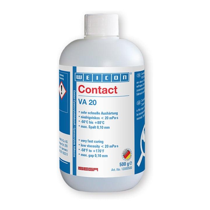 Weicon Contact VA 20 Cyanacrylat-Klebstoff universell einsetzbar 500 g Flasche, 12000500)