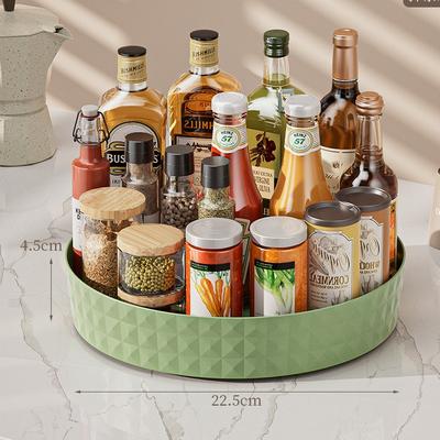 Market Central Rotating Lazy Susan Spice Rack Non Slip Storage Organizer green