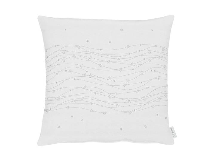 Coussin 1504 Blanc/Blanc/Argenté 48 x 48cm Tissu mélangé