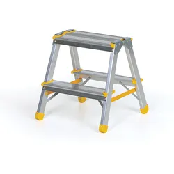 Podestleiter beidseitig aus Aluminium ALVE EUROSTYL, 2x2 Stufen, Höhe 0,4 m