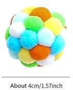 Uplift Essentials Colorful Handmade Elastic Bell Ball Cat Toy yellow