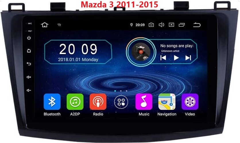 9 Zoll Touchscreen Android 11 Autoradio Navigation GPS CarPlay für Mazda 3 2011-2015 FM RDS BT5 4G internet 4GB RAM 64GB ROM