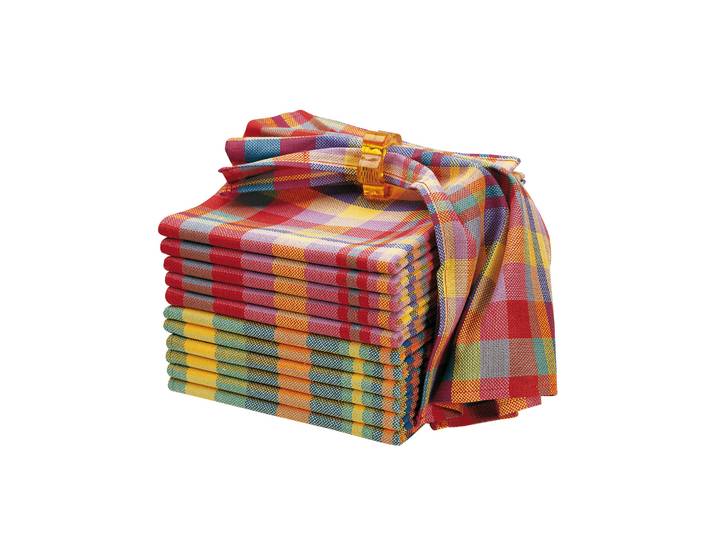 Serviette de table carreaux Madras - Lots - Blancheporte