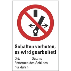 Hein, Sicherheitskennzeichnung, 183107 Verbots- HEIN 183107 Kombischild Schalten verboten ASR