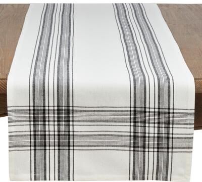 Saro Lifestyle Cotton Plaid Design Table Runner