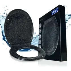 WENKO WC Sitz Mod. Ottana Granit, Toilettendeckel mit Absenkautomatik
