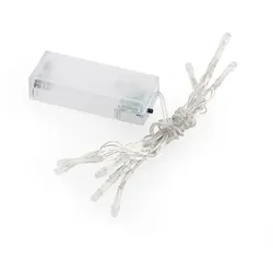 LED-Lichterkette mit Batteriekasten und Timer, 10 Birnchen