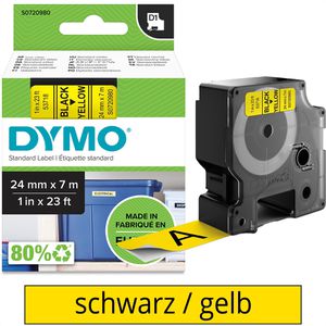 Dymo 53718 D1 24mm Schriftband s0720980 Label gelb
