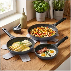 Stoneline  SMART Pfannen-Set, 6-teilig, 20/24/28 cm, Pfanne + Kochtopf