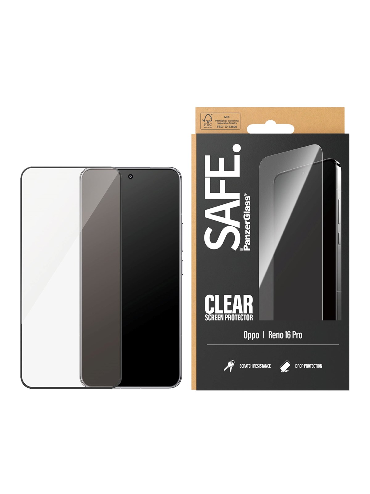 SAFE by PanzerGlass Screen Protector oppo Reno 16 Pro | Ultra-Wide Fit