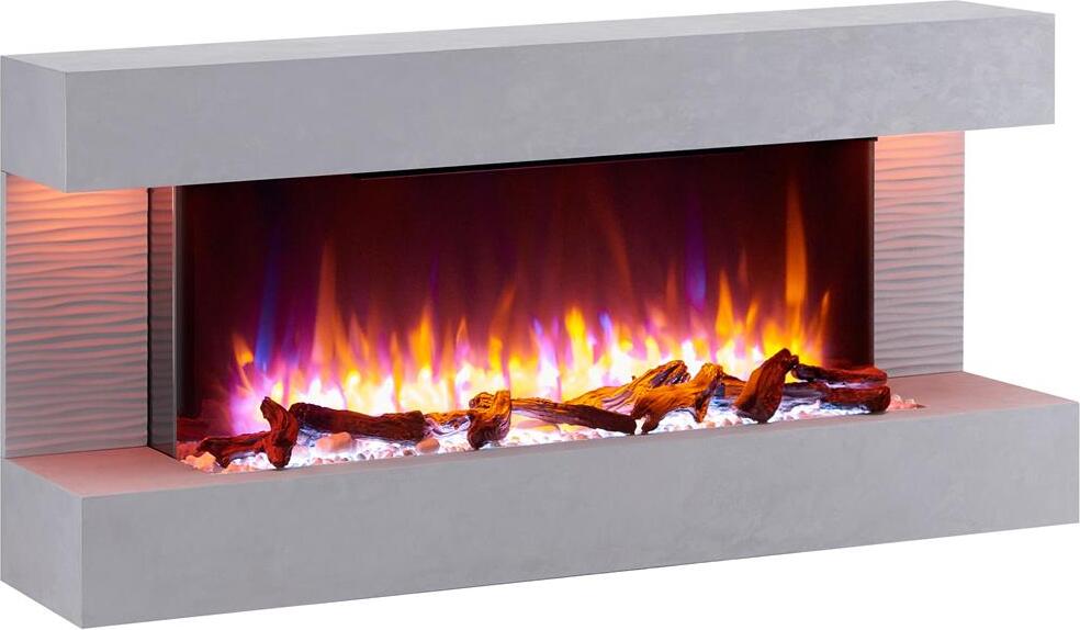 Elektro-Wandkamin BALDERIA Helia - Heizung bis 2000 W, betonoptik