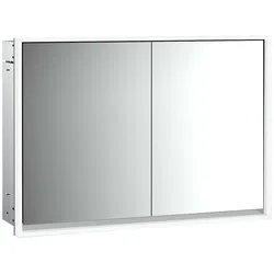 emco loft Lichtspiegelschrank, 1000mm, 2 Türen, Unterputzmodell, aluminium/weiß, 979806113, Ausführung: 2 Türen