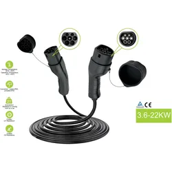 Helos, Elektroauto Ladekabel, E-Auto-Ladekabel, Typ 2, 3-phasig, 32 A, 22 kW, 3m (Typ 2, 22 kW, 32 A, 3 m)